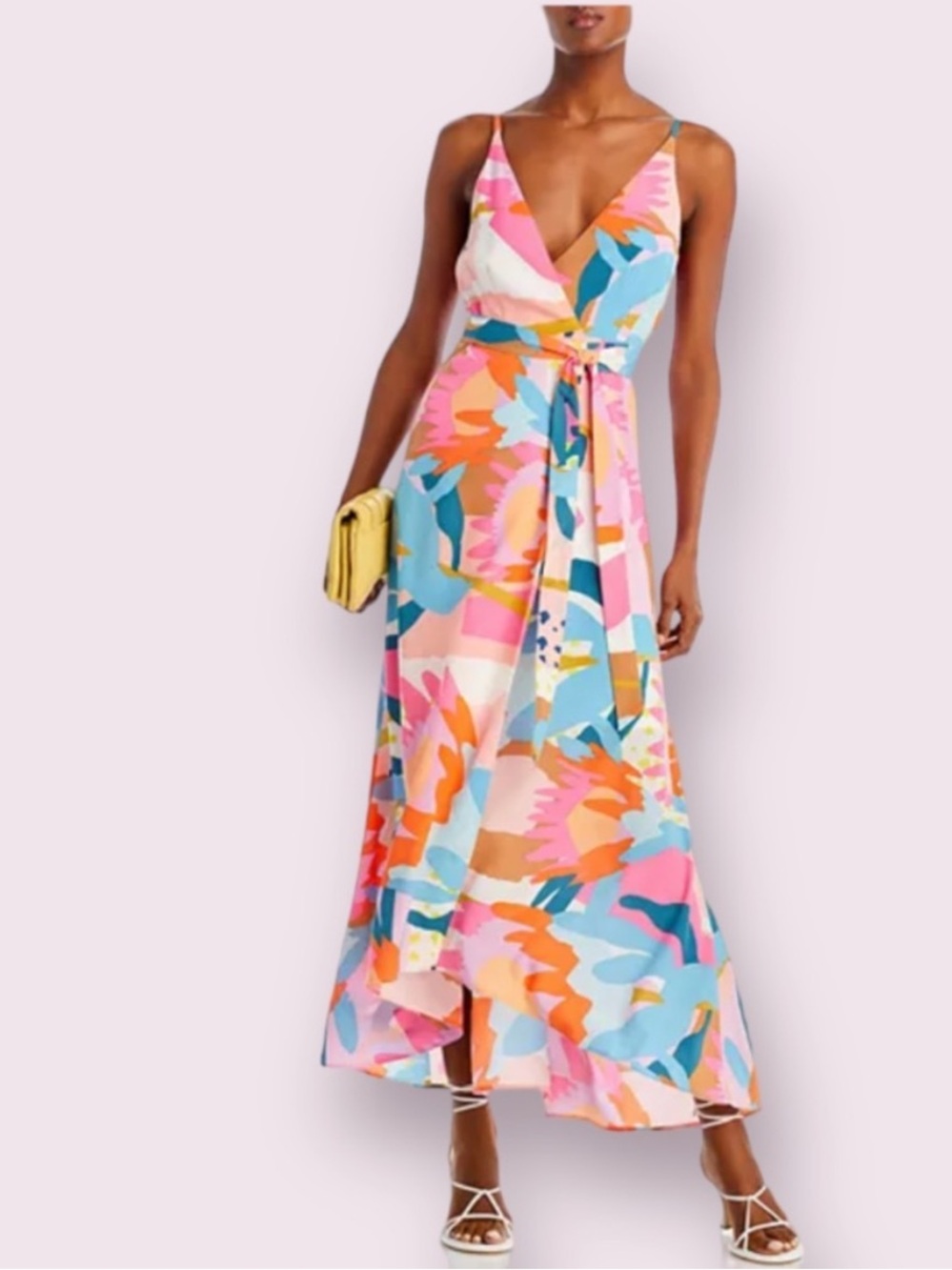 Anthropologie Hutch Leah Wrap Maxi Dress Abstract Floral Size M - Picture 2 of 11